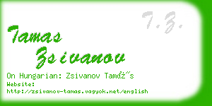 tamas zsivanov business card